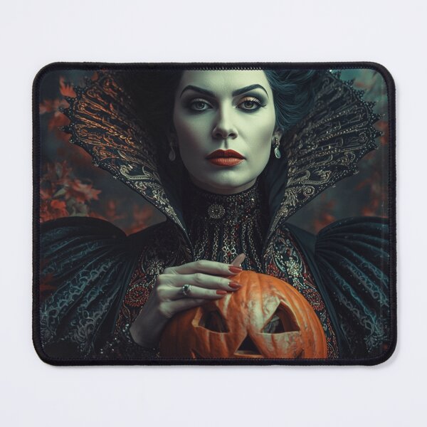Item preview, Gothic Queen with Pumpkin – Dark Halloween Art designed and sold by pixelandpine.