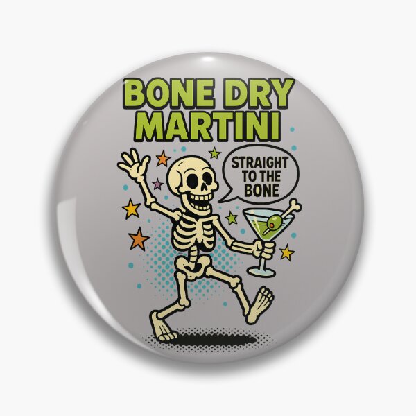Artikelvorschau, Bone Dry Martini – Dancing Skeleton Halloween Cocktail Pop Art entworfen und verkauft von DebuggedDressed.
