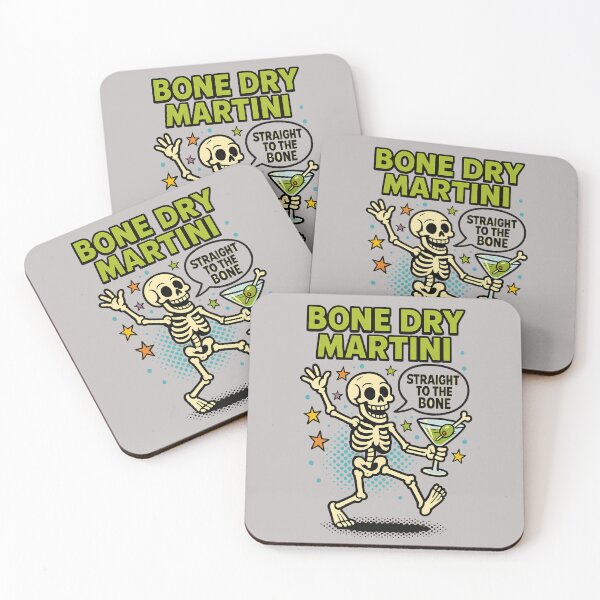 Item preview, Bone Dry Martini – Dancing Skeleton Halloween Cocktail Pop Art designed and sold by DebuggedDressed.
