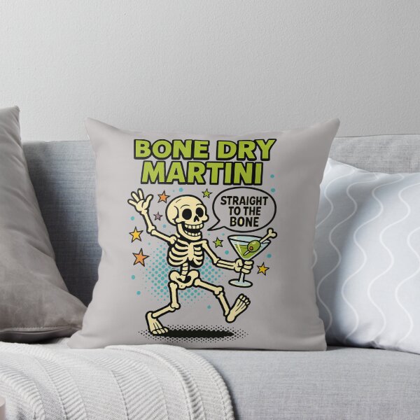 Item preview, Bone Dry Martini – Dancing Skeleton Halloween Cocktail Pop Art designed and sold by DebuggedDressed.