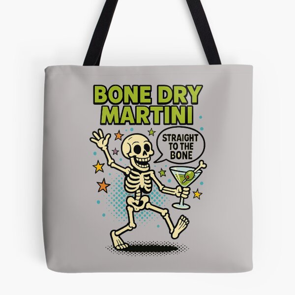 Item preview, Bone Dry Martini – Dancing Skeleton Halloween Cocktail Pop Art designed and sold by DebuggedDressed.