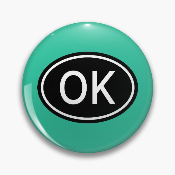 Item preview, OK Initials Monogram Oval White Letters designed and sold by Jeallan Designs.