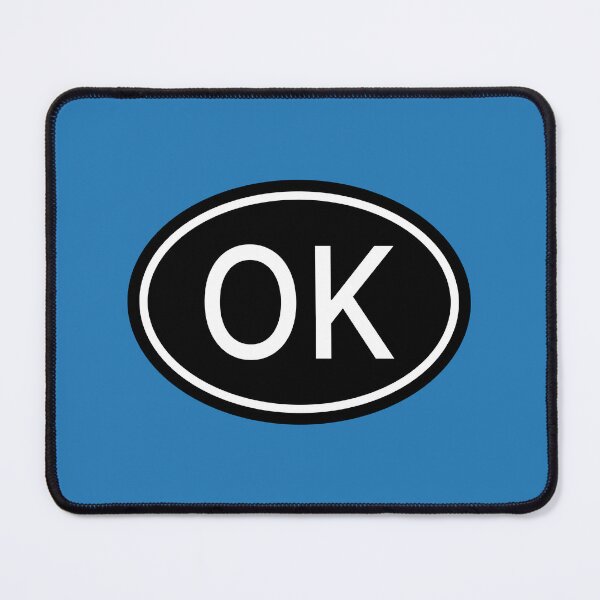Item preview, OK Initials Monogram Oval White Letters designed and sold by Jeallan Designs.