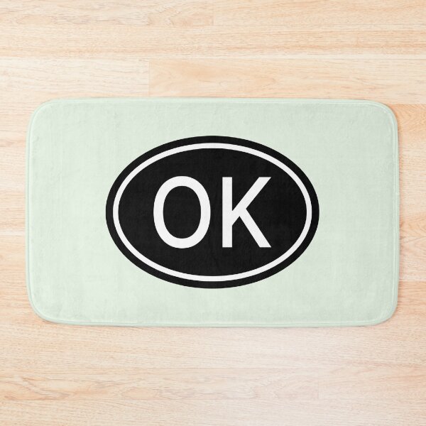 Item preview, OK Initials Monogram Oval White Letters designed and sold by Jeallan Designs.