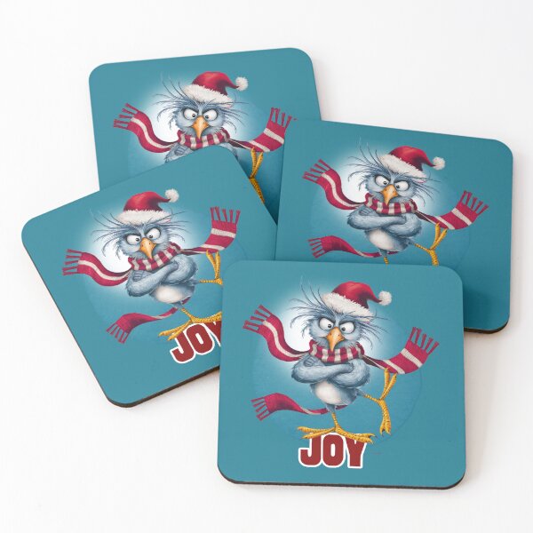 Item preview, Joy Bird Blue Jay – Silly Festive Bird Standing on Joy designed and sold by SOFAGIRL COLLECTIONS.