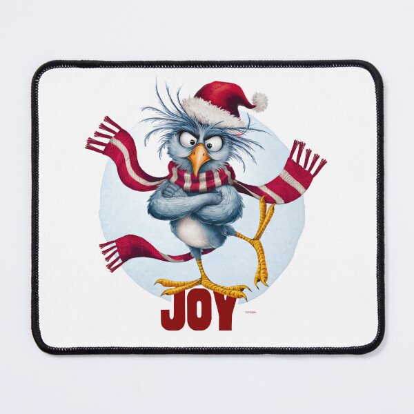 Item preview, Joy Bird Blue Jay – Silly Festive Bird Standing on Joy designed and sold by SOFAGIRL COLLECTIONS.