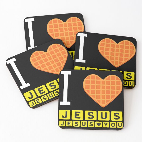 Item preview, I Love Jesus Waffle Heart, Funny Christian Breakfast, Christian Life Sublimation, Christian Homestead designed and sold by PrintItStudio.