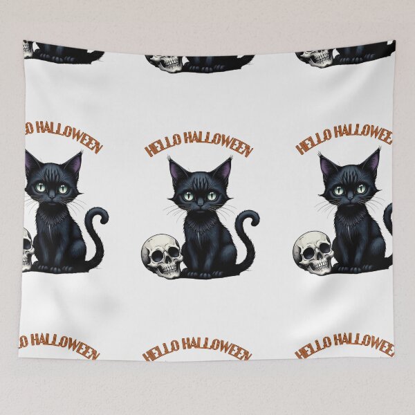 Item preview, Halloween, pumpkin, gothic cat,skull designed and sold by Coolparrotgirl.