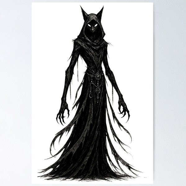 Item preview, Elegant Anime Witch – Gothic Halloween Character Art designed and sold by Jocamedahub.