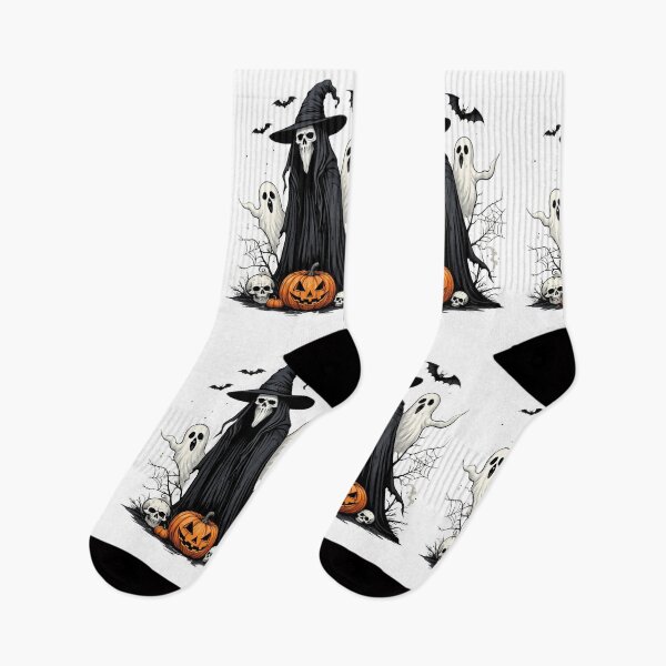 Item preview, Halloween, pumpkin, ghost, spiderwebs, bats, skull, creepy, spooky, designed and sold by Coolparrotgirl.