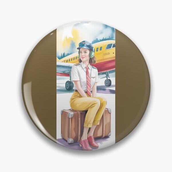 Item preview, Aviator Woman With Headphones & Luggage By Merch, Limited Edition designed and sold by COOPERFRINK.