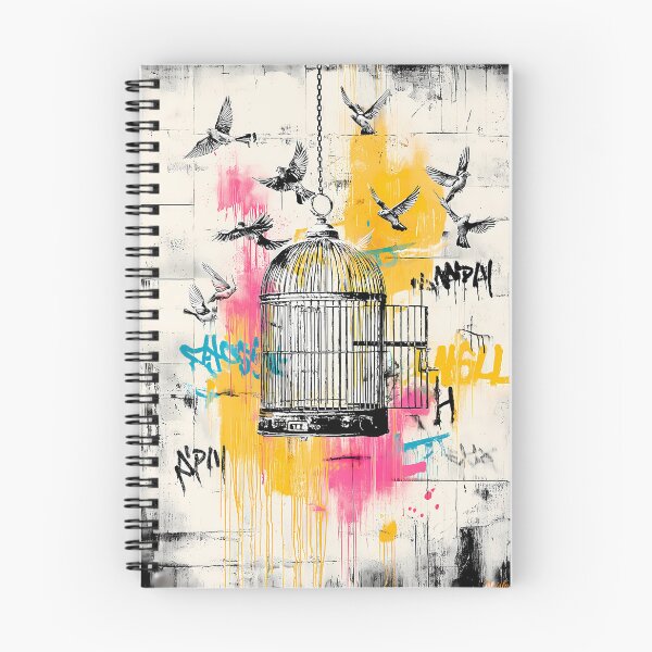 Item preview, Freedom Birds – Open Cage Graffiti Street Art Poster designed and sold by Moisky Art.