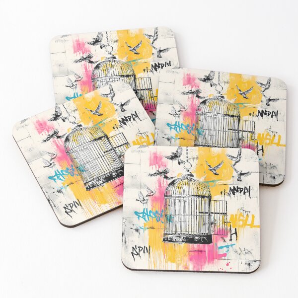 Item preview, Freedom Birds – Open Cage Graffiti Street Art Poster designed and sold by Moisky Art.