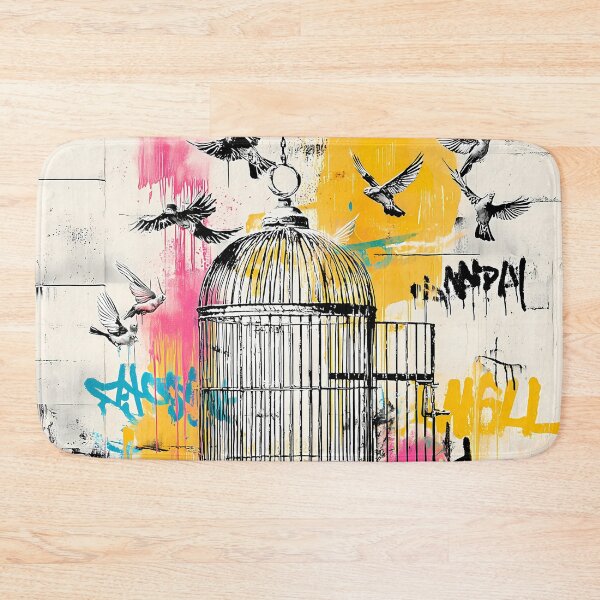 Item preview, Freedom Birds – Open Cage Graffiti Street Art Poster designed and sold by Moisky Art.