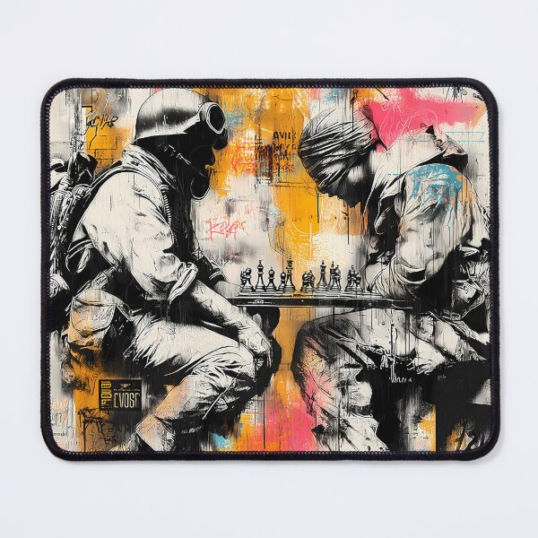 Item preview, Soldiers Playing Chess – Political Street Art designed and sold by Moisky Art.