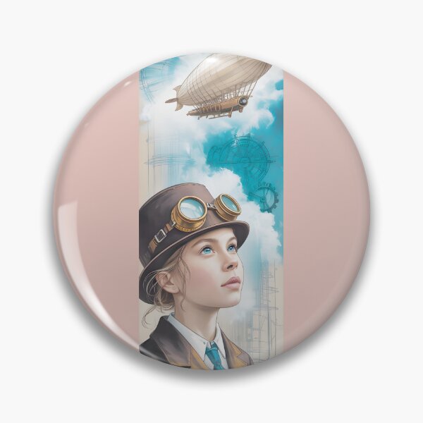 Item preview, Steampunk Girl & Blimp Adventure By Merch, Limited Edition designed and sold by COOPERFRINK.