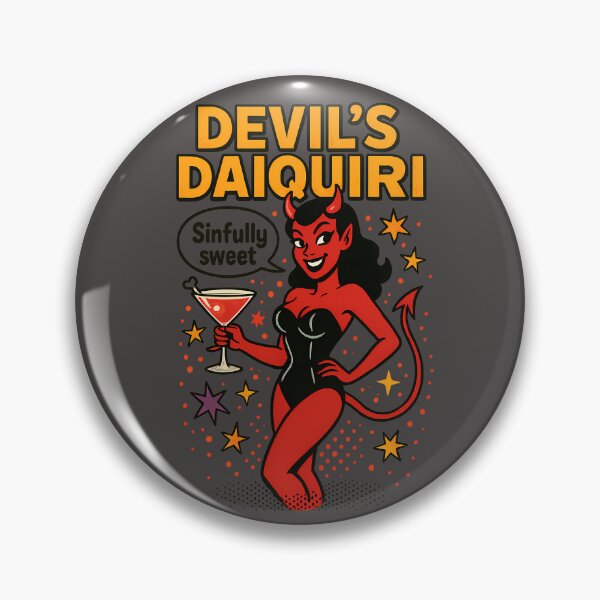 Artikelvorschau, Devil’s Daiquiri – Sexy Devil Halloween Pop Art Design entworfen und verkauft von DebuggedDressed.