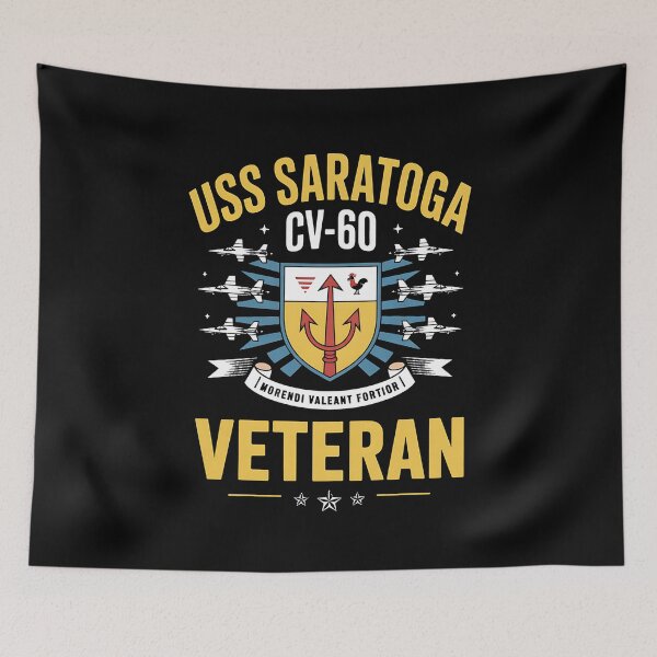 Item preview, USS Saratoga CV-60 Aircraft Carrier Veteran Patriotic designed and sold by BakeryDozen.