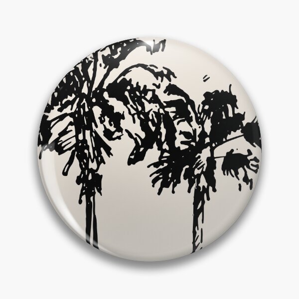 Artikelvorschau, Palme in Schwarz und Beige, tropisches, minimalistisches Stranddekor im Boho-Stil entworfen und verkauft von ArticraftShop.
