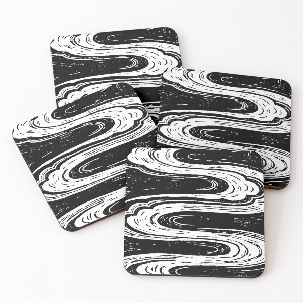 Item preview, Dynamic Black & White Flowing Waves Pattern designed and sold by zzz888.