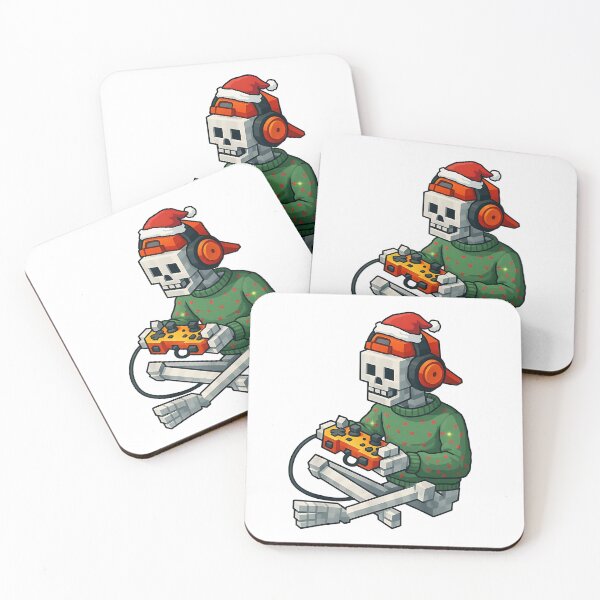 Item preview, Christmas Skeleton Gamer Pixel  designed and sold by BornBorn.