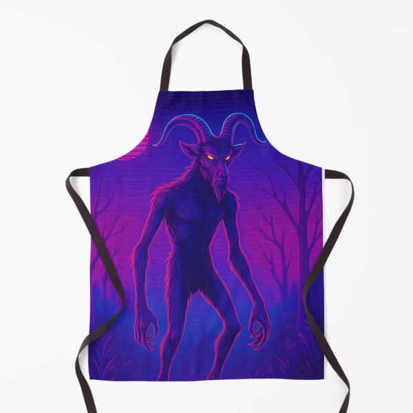 Item preview, Slender Goatman – Neon Synthwave Cryptid of the Night designed and sold by JWsNeonHorizons.