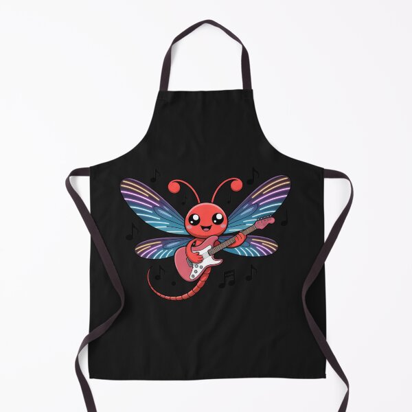 Item preview, Cute Chibi Dragonfly Playing Electric Guitar | Neon Kawaii Music Cartoon Design designed and sold by ColorSplash123.