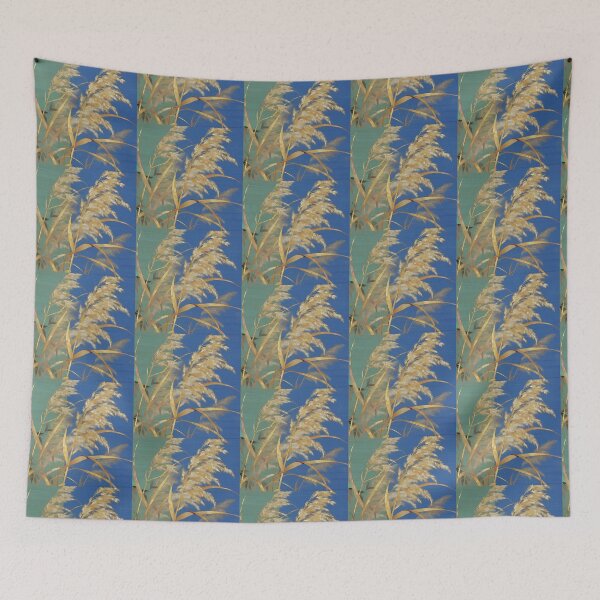 Item preview, Golden Pampas Grass on Vibrant Azure designed and sold by zzz888.