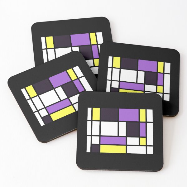 Item preview, Nonbinary Pride Basic Lined Rectangles 	 designed and sold by vcywemjs41.