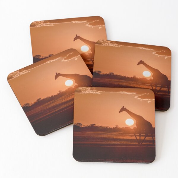 Item preview, Silhouette of a Giraffe at Sunset in the African Savanna designed and sold by DavideAntoniani.