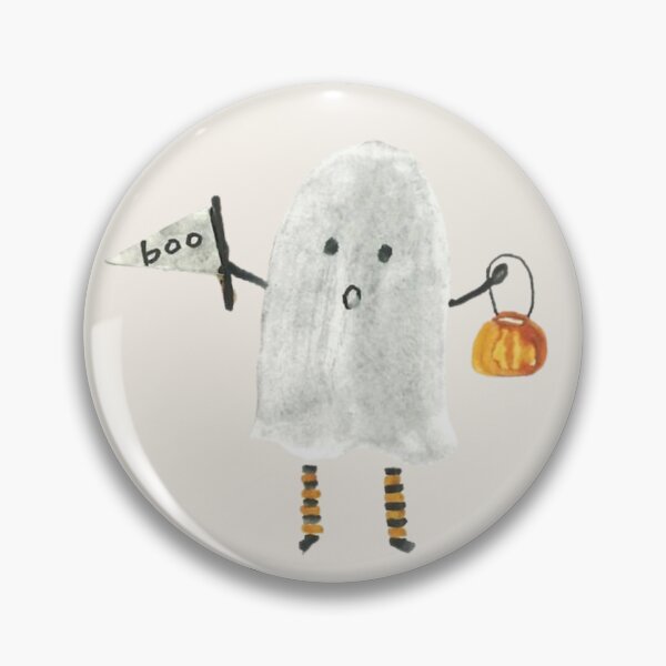 Item preview, Hey Boo! Cute Ghost Holding Pumpkin Basket designed and sold by moonna designs.