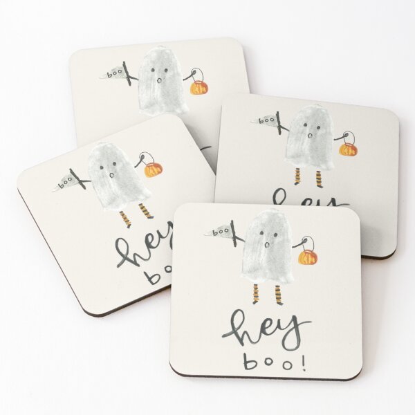Item preview, Hey Boo! Cute Ghost Holding Pumpkin Basket designed and sold by moonna designs.