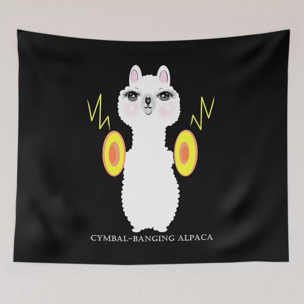 Item preview, cymbal-banging alpaca designed and sold by Shirley cute art .