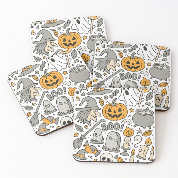 Item preview, Spooky Halloween Doodle Art – Witch, Ghosts, Pumpkins & Candy designed and sold by Jocamedahub.