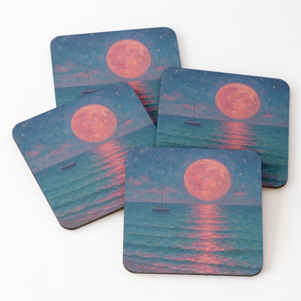 Item preview,  Crimson Moon on a Starry Sea designed and sold by IraBum.