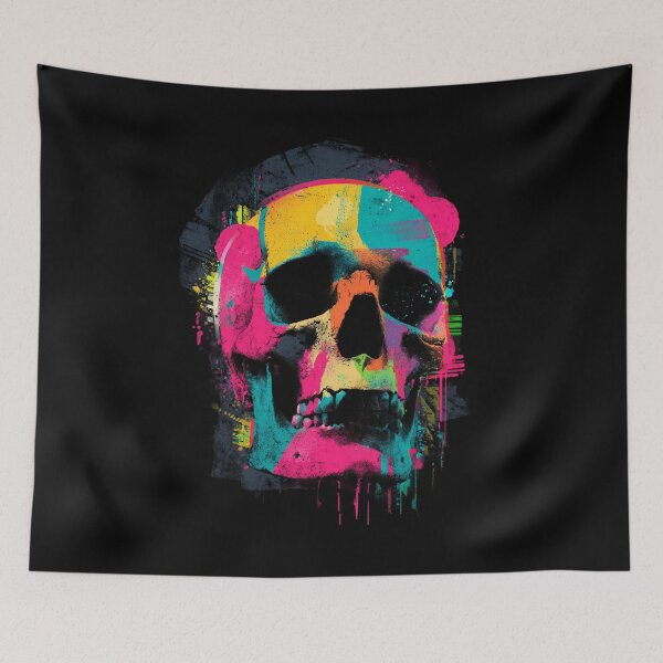 Item preview, Graffiti Skull – Neon Spray Paint Street Art Design designed and sold by Meiersbeste.