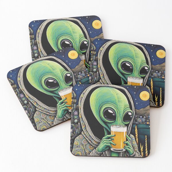 Item preview, Alien drinking Beer in a Bar designed and sold by Colin Bentham.