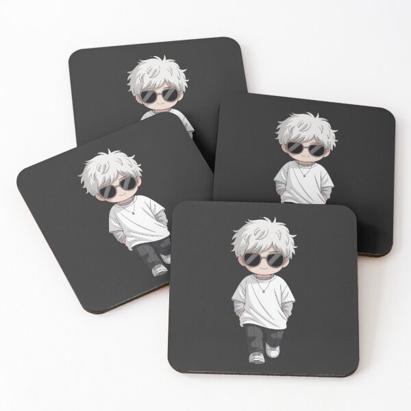 Item preview, Cool Chibi Anime Boy with White Hair and Sunglasses | Kawaii Stylish Cartoon Design designed and sold by ColorSplash123.