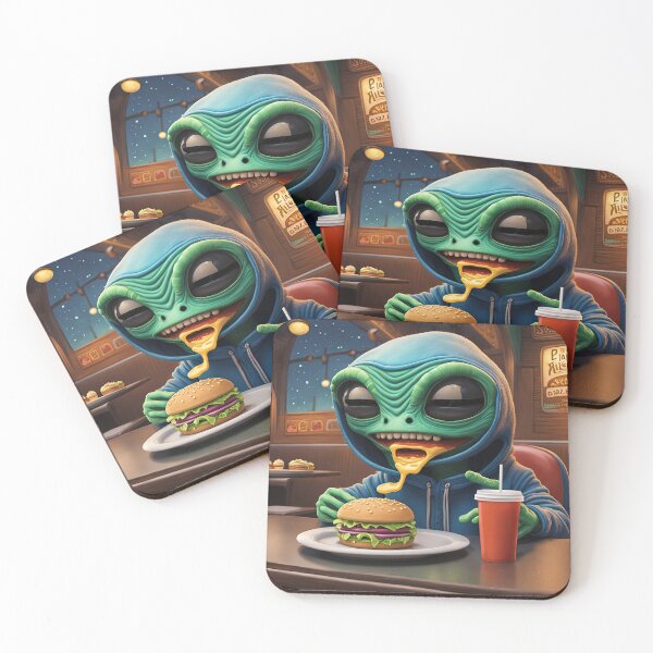 Item preview, Alien eating a burger designed and sold by Colin Bentham.