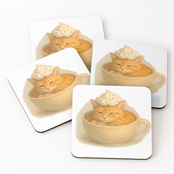 Item preview, Orange Cat in Coffee Cup with Cream designed and sold by SassyArtistry.
