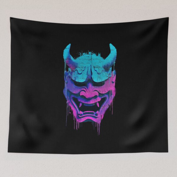 Item preview, Graffiti Oni Mask – Neon Street Art Demon Design designed and sold by Meiersbeste.