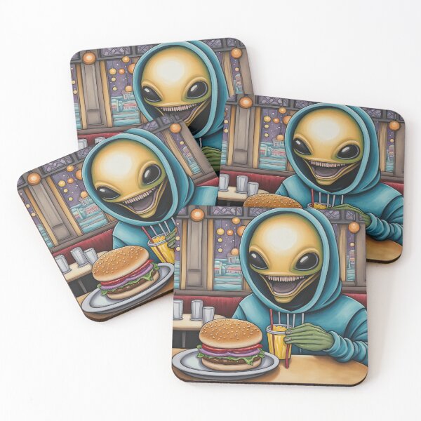 Item preview, Alien eating a burger designed and sold by Colin Bentham.