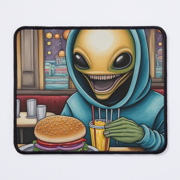Item preview, Alien eating a burger designed and sold by Colin Bentham.