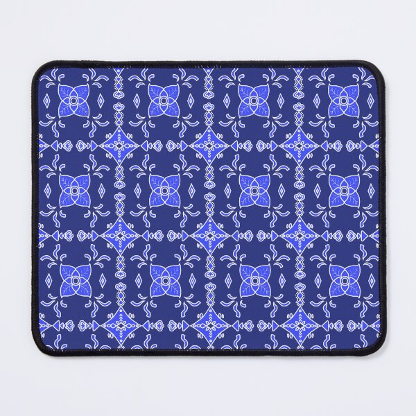 Artikelvorschau, Blaues geometrisches Blumenmuster entworfen und verkauft von thanratdesign.