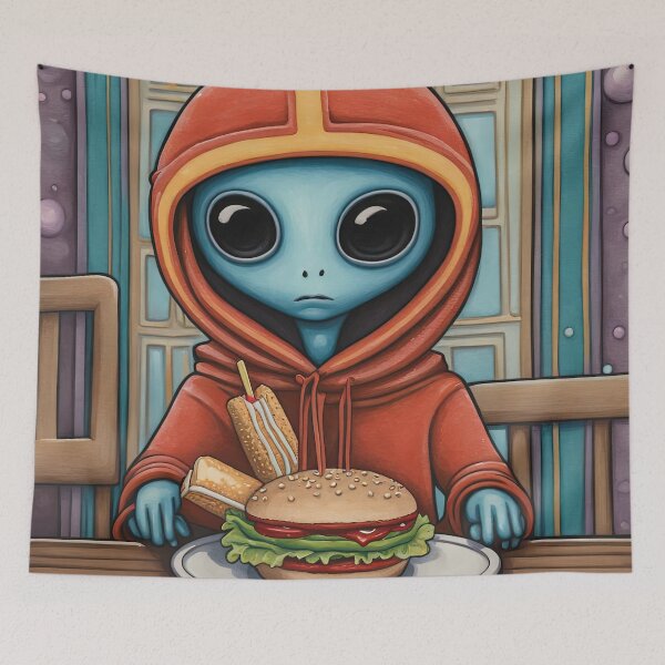 Item preview, Alien eating a burger designed and sold by Colin Bentham.
