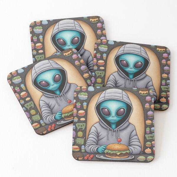 Item preview, Alien eating a burger designed and sold by Colin Bentham.
