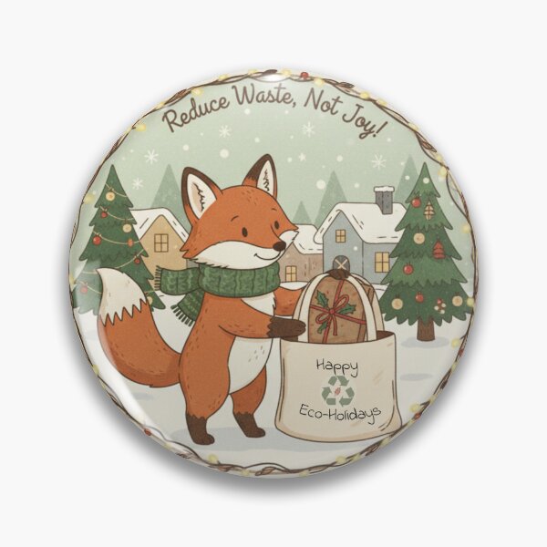 Item preview, Eco-Friendly Christmas Fox – Reduce Waste, Not Joy designed and sold by MerchYouSearch.