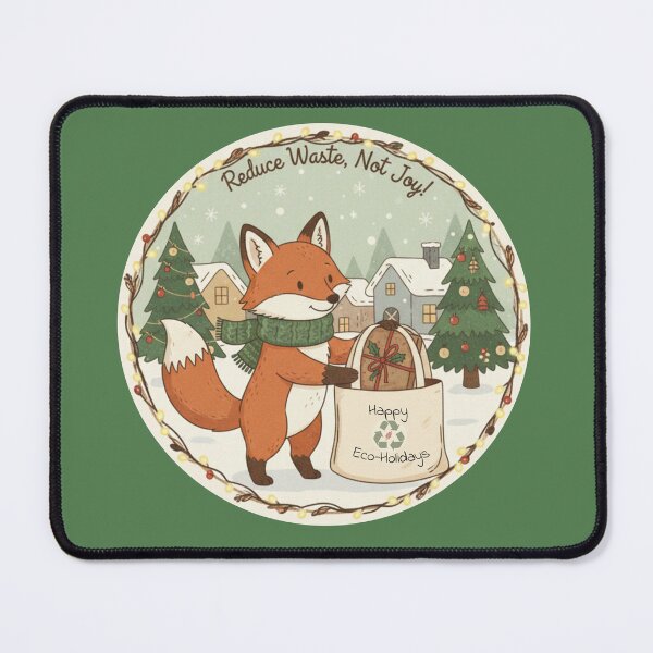 Item preview, Eco-Friendly Christmas Fox – Reduce Waste, Not Joy designed and sold by MerchYouSearch.