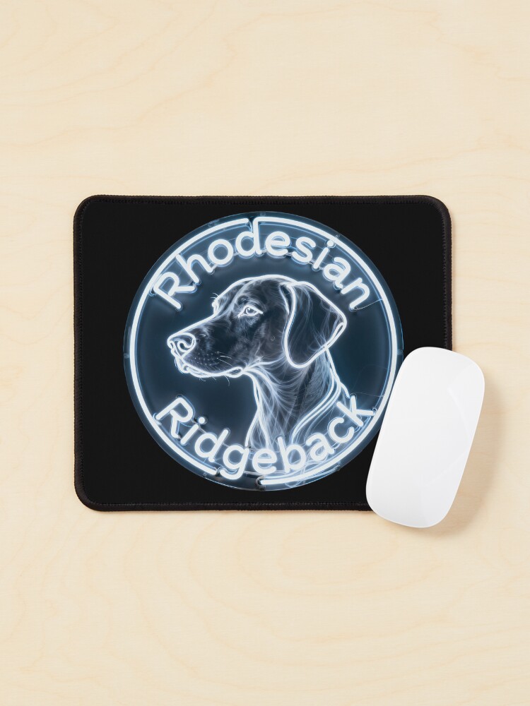 Thumbnail 1 of 5, Mouse Pad, Circle Neon Lamp Rhodesian Ridgeback designed and sold by forget45studio.