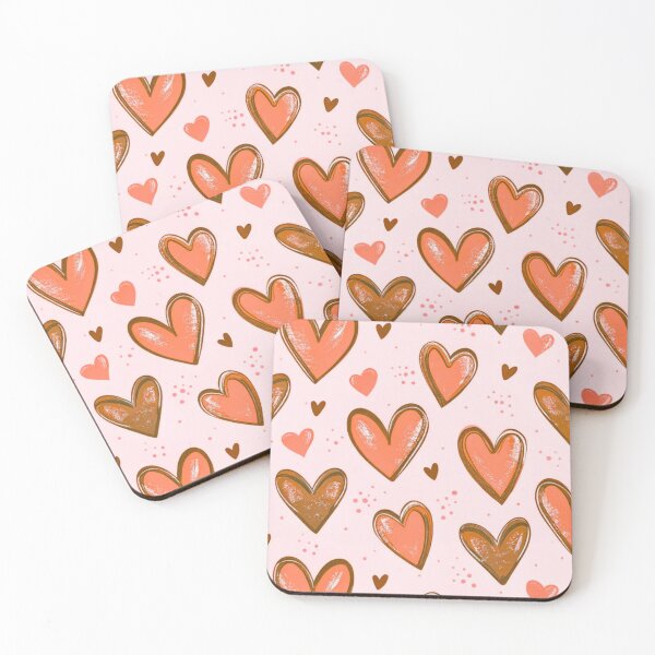 Item preview, Pink and Brown Heart Pattern Cute Design designed and sold by Kruti Collection.